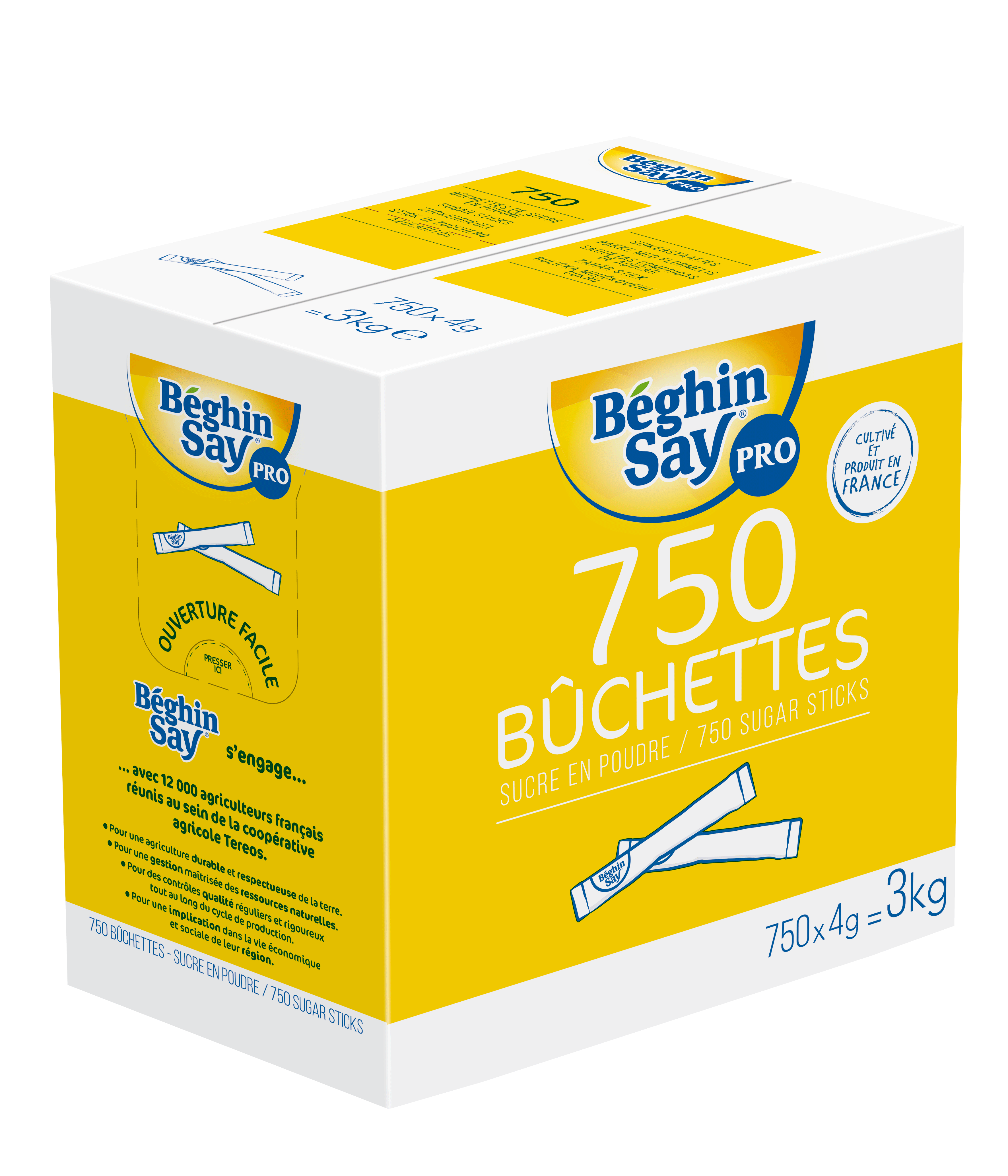 Bûchettes de sucre blanc Béghin-Say - 750 buchettes - 3 kg